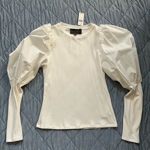 Anthropology puffy ruffled sleeve shirt
